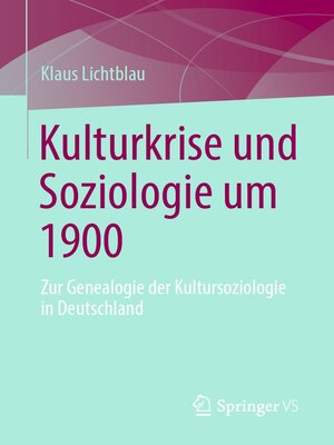 cover image of Kulturkrise und Soziologie um 1900